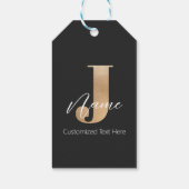 Modern Monogrammed Initiaal J & Naam Gepersonalise Cadeaulabel (Achterkant)