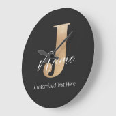 Modern Monogrammed Initiaal J & Naam Gepersonalise Grote Klok (Hoek)