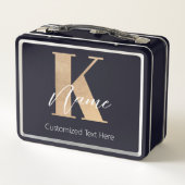 Modern Monogrammed Initiaal K & Naam Gepersonalise (Achterkant)