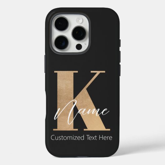 Modern Monogrammed Initiaal K & Naam Gepersonalise Case-Mate iPhone Case (Achterkant)