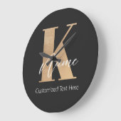 Modern Monogrammed Initiaal K & Naam Gepersonalise Grote Klok (Hoek)