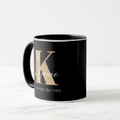 Modern Monogrammed Initiaal K & Naam Gepersonalise Mok (Voorkant links)