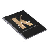 Modern Monogrammed Initiaal K & Naam Gepersonalise Notitieboek (Rechterzijde)