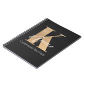 Modern Monogrammed Initiaal K & Naam Gepersonalise Notitieboek (Linkerzijde)
