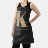 Modern Monogrammed Initiaal K & Naam Gepersonalise Schort (Insitu)