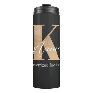 Modern Monogrammed Initiaal K & Naam Gepersonalise Thermosbeker
