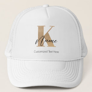 Modern Monogrammed Initiaal K & Naam Gepersonalise Trucker Pet