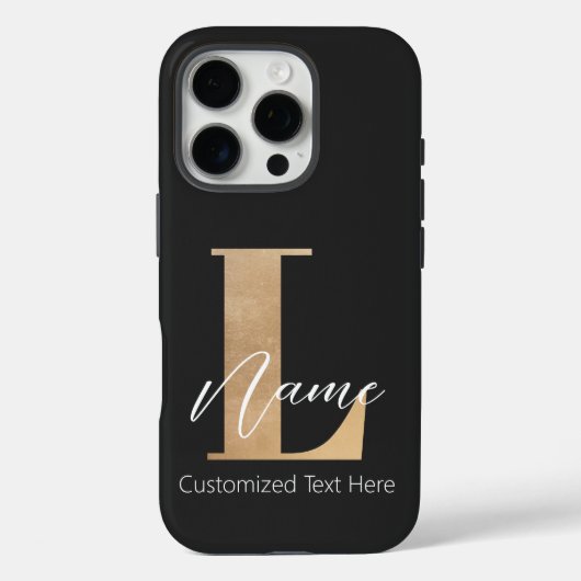 Modern Monogrammed Initiaal L & Naam Gepersonalise Case-Mate iPhone Case (Achterkant)