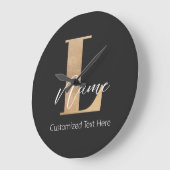 Modern Monogrammed Initiaal L & Naam Gepersonalise Grote Klok (Hoek)
