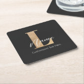 Modern Monogrammed Initiaal L & Naam Gepersonalise Kartonnen Onderzetters (Schuin)