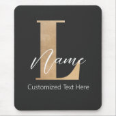 Modern Monogrammed Initiaal L & Naam Gepersonalise Muismat (Voorkant)