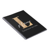 Modern Monogrammed Initiaal L & Naam Gepersonalise Notitieboek (Rechterzijde)