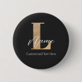 Modern Monogrammed Initiaal L & Naam Gepersonalise Ronde Button 5,7 Cm (Voorkant)