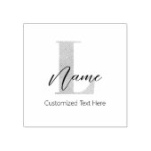 Modern Monogrammed Initiaal L & Naam Gepersonalise Rubberstempel (Afrduk)