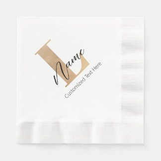 Modern Monogrammed Initiaal L & Naam Gepersonalise Servet