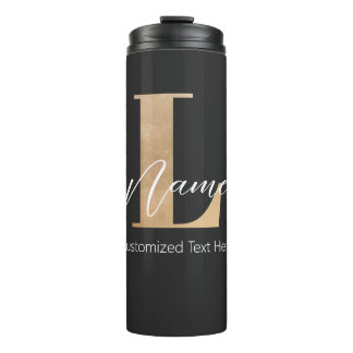 Modern Monogrammed Initiaal L & Naam Gepersonalise Thermosbeker