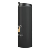Modern Monogrammed Initiaal L & Naam Gepersonalise Thermosbeker (Geroteerd rechts)