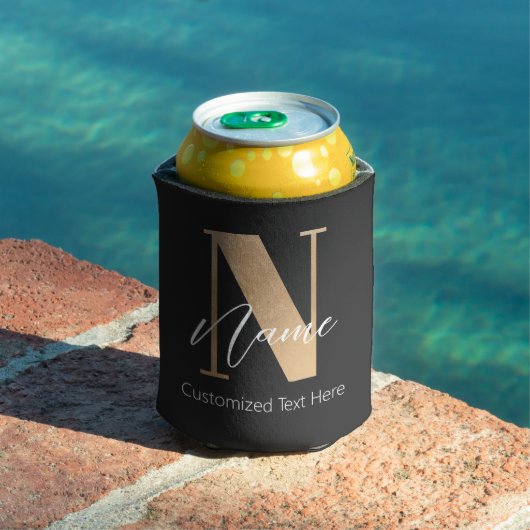 Modern Monogrammed Initiaal N & Naam Gepersonalise Blikjeskoeler (Insitu Zwembad)