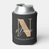 Modern Monogrammed Initiaal N & Naam Gepersonalise Blikjeskoeler (Blikje Voorkant)