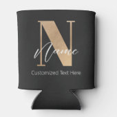 Modern Monogrammed Initiaal N & Naam Gepersonalise Blikjeskoeler (Achterkant)