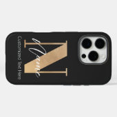 Modern Monogrammed Initiaal N & Naam Gepersonalise Case-Mate iPhone Case (Achterkant (horizontaal))