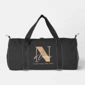 Modern Monogrammed Initiaal N & Naam Gepersonalise Plunjezak (Voorkant)