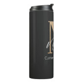 Modern Monogrammed Initiaal N & Naam Gepersonalise Thermosbeker (Gedraaid links)
