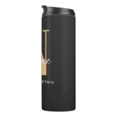 Modern Monogrammed Initiaal N & Naam Gepersonalise Thermosbeker (Geroteerd rechts)