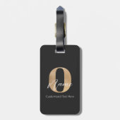 Modern Monogrammed Initiaal O & Naam Gepersonalise Bagagelabel (Achterkant verticaal)