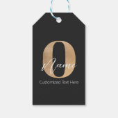 Modern Monogrammed Initiaal O & Naam Gepersonalise Cadeaulabel (Achterkant)