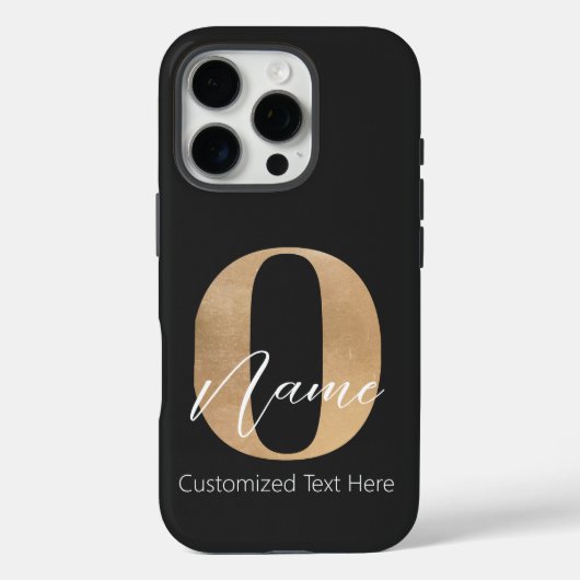 Modern Monogrammed Initiaal O & Naam Gepersonalise Case-Mate iPhone Case (Achterkant)