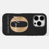 Modern Monogrammed Initiaal O & Naam Gepersonalise Case-Mate iPhone Case (Achterkant (horizontaal))