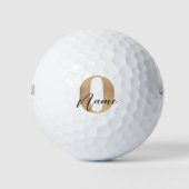 Modern Monogrammed Initiaal O & Naam Gepersonalise Golfballen (Voorkant)