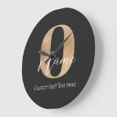 Modern Monogrammed Initiaal O & Naam Gepersonalise Grote Klok (Hoek)