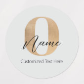 Modern Monogrammed Initiaal O & Naam Gepersonalise Labels (Design 2)