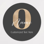 Modern Monogrammed Initiaal O & Naam Gepersonalise Labels (Design 1)