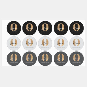 Modern Monogrammed Initiaal O & Naam Gepersonalise Labels