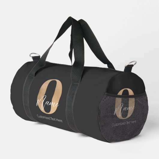 Modern Monogrammed Initiaal O & Naam Gepersonalise Plunjezak (Rechterhoek)