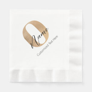 Modern Monogrammed Initiaal O & Naam Gepersonalise Servet