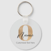 Modern Monogrammed Initiaal O & Naam Gepersonalise Sleutelhanger (Voorkant)