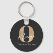 Modern Monogrammed Initiaal O & Naam Gepersonalise Sleutelhanger (Achterkant)