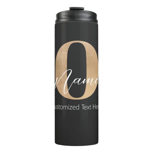 Modern Monogrammed Initiaal O & Naam Gepersonalise Thermosbeker (Voorkant)