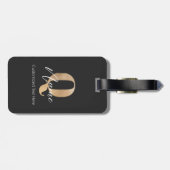 Modern Monogrammed Initiaal Q & Naam Gepersonalise Bagagelabel (Achterkant horizontaal)