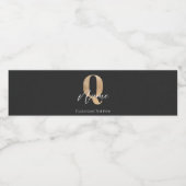 Modern Monogrammed Initiaal Q & Naam Gepersonalise Waterfles Etiket (Enkel label)