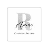 Modern Monogrammed Initiaal R & Naam Gepersonalise Rubberstempel (Afrduk)