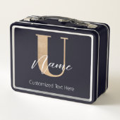Modern Monogrammed Initiaal U & Naam Gepersonalise (Achterkant)