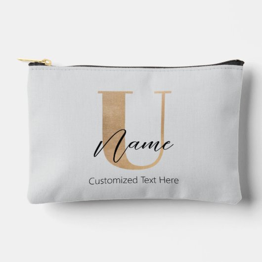 Modern Monogrammed Initiaal U & Naam Gepersonalise Etui (Voorkant)