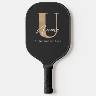 Modern Monogrammed Initiaal U & Naam Gepersonalise Pickleball Paddle