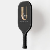 Modern Monogrammed Initiaal U & Naam Gepersonalise Pickleball Paddle (Links)