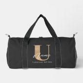 Modern Monogrammed Initiaal U & Naam Gepersonalise Plunjezak (Voorkant)